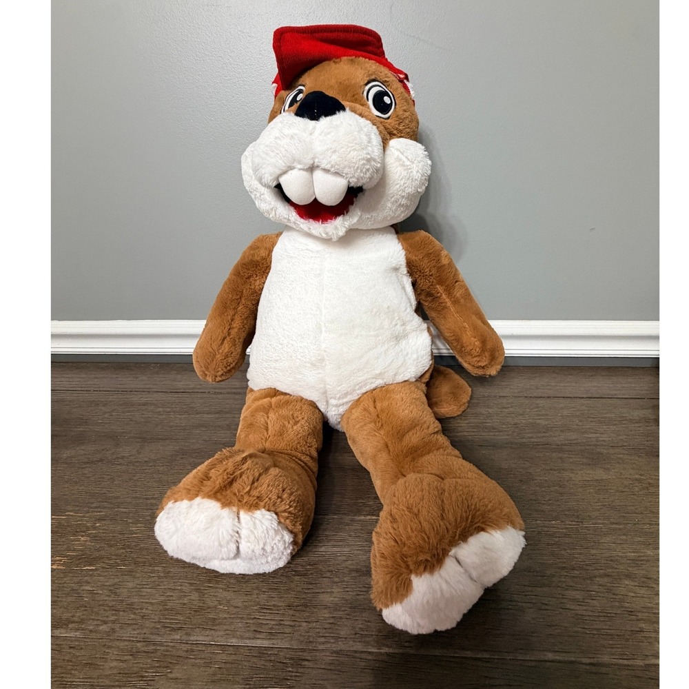 Buc-ee's Beaver Mascot Plush Stuffed Animal Red Hat Texas Souvenir Large